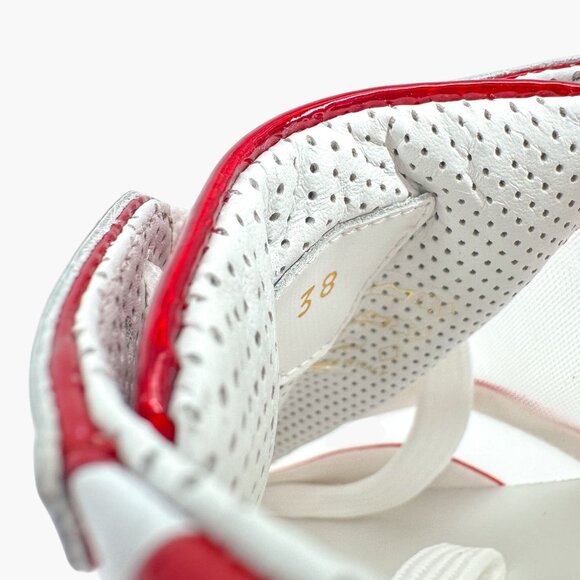 Christian Louboutin Sharkina White Mesh Red Sneakers Size 38 US 8 Women's 6968 - Picture 13 of 14